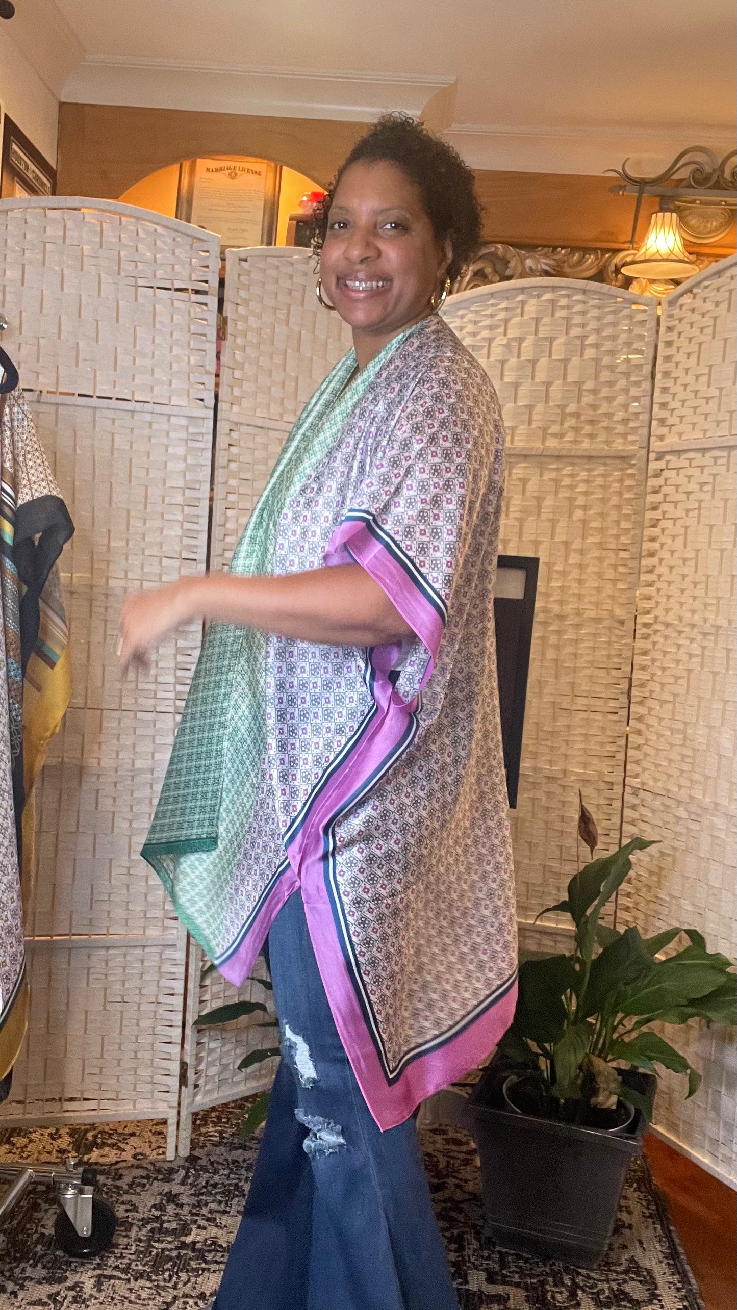Kimono Pink and Green